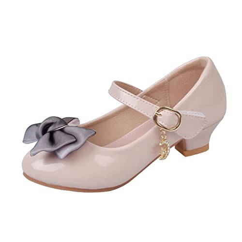 Girls Mary Jane Dress Shoes Bows Flower Girl Wedding School Low Heels Toddler Little Kids Pump Shoes Girl School 3y