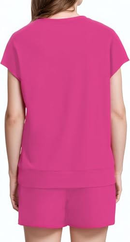 SELINK Girls Travel Outfits Set Cap Sleeve Drawstring Two Piece Lounge Sets Casual Sweat Tracksuit Matching Runner Shorts2