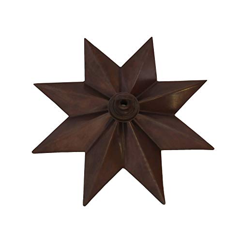 Image of RCH Hardware CN-11-BRZ CN-11-S-H-BRZ Solid Brass Decorative Star Shaped Ceiling Canopy Medallion Accent for Chandeliers and Pendant Lighting with Matching Screw Collar and Loop, Bronze