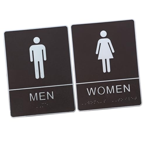 OUNONA Public Washroom Sign Braille Washroom Marker Self-Adhesive Acrylic Gender Restroom