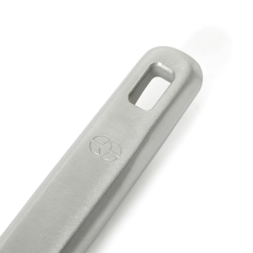 Image of Calphalon Prime Kitchen Spoon, Stainless Steel & Silicone Cooking Spoon with Taupe Silicone Rim, Heat-Resistant Nonstick-Safe Spoon for Stirring, Mixing & Serving