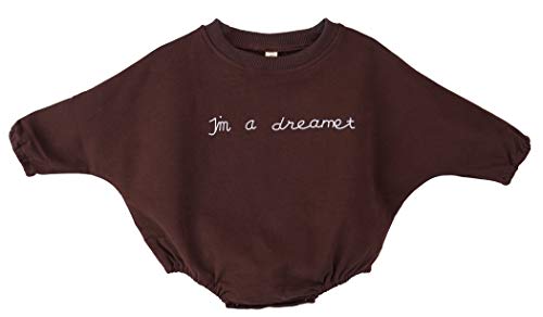 Salute Unisex Baby Boy Girl Graphic Shirts Design Romper Infant Long Sleeve Bodysuit Outfit Clothes Onesie 90 Dream Coffee