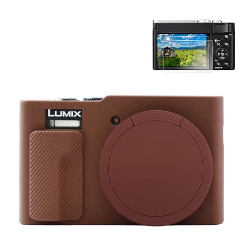Funda de silicona para cámara Panasonic Lumix DC-ZS99, color coffee miniatura 1