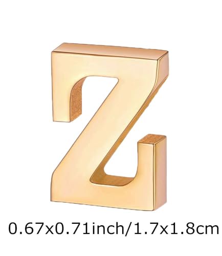 Image of vmcoatdu A-Z Initial Pins 26 Letters Pins 18K Gold Plated and Silver Tone Metal Brooch Breastpin Badge