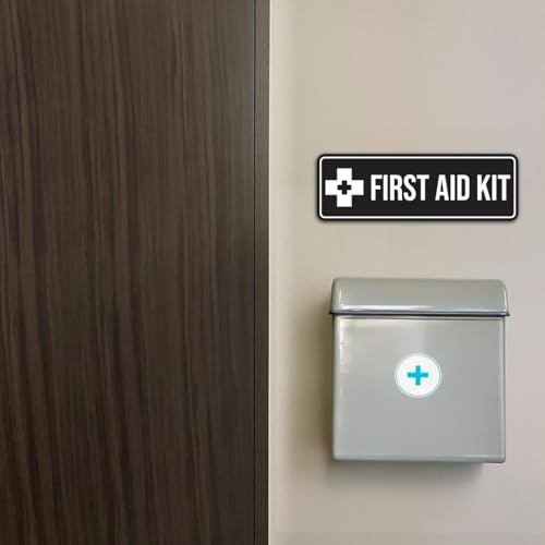 Image of Standard First Aid Kit Sign (Blue) - Medium (2 Pack)