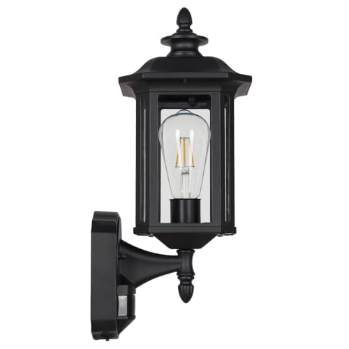 Image of JYO 16 inch Motion Sensor Outdoor Wall Light Fixtures, Outdoor Wall Sconce with Seeded Glass & E26 Socket Matte Black Wall Mount Exterior Waterproof Wall Lantern for House Front Door Garage (01-BK-MA)