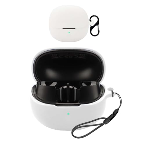 For QCY MeloBuds Pro �p �P�[�X �J�o�[ �yNOUKAJU�z ���C�����X �C���[�z�� �V���R�� �ی�P�[�X �i�J���r�i�t��+�X�g���b�v�t�� �j �����h�~ �L�Y�h�~ �ϏՌ� �����[�d�\ �h�� �h�o (�z���C�g)