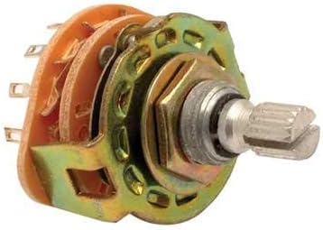 STEREN 125 VAC, 350 mA, 2 polos5 mantas, eje ranurado de 0.5 in, interruptor giratorio