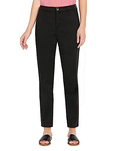 Nautica Womens Stretch Tencel Ankle Trouser, Black, 4/27, Small