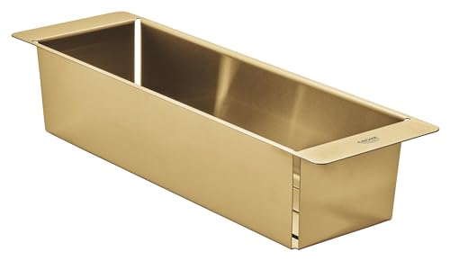 Vaschetta Cucina Forata Multifunzionale 490 x 150 x 100 mm In acciaio inossidabile Lavabile in lavastoviglie Anticorrosione Oro Spazzolato 40853GN0