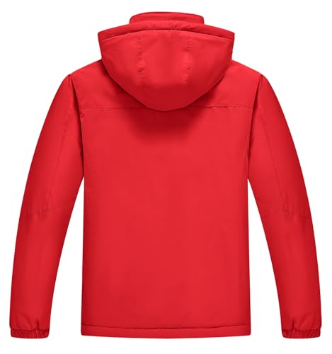 Image of TBMPOY Men's Winter Ski Jacket Waterproof Warm Snow Insulated Coat Fleece Lined Snowboard Hooded Raincoat