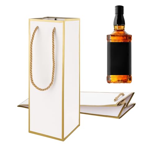 Styquenzer 4"X4"X11" Wine Gift Bags 2 PCS Luxury Wine Bottle Gift Bags
