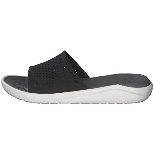 Sandália, Crocs, Literide Slide, Black/Smoke, 35, Criança Unissex