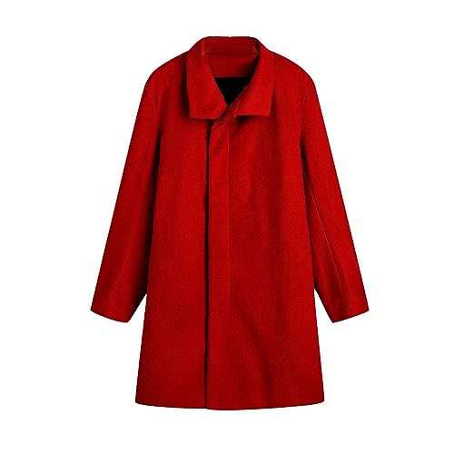 Men's Single Breasted Trench Coat Slim Fit Lapel Cardigan Coat Winter Warm Business Casual Long Jacket Overcoat2