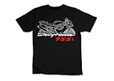 Pour les fans de Triumph Daytona 955i 1999–2006 – T shirt de motard élégant avec motif inspiré de la moto, Noir   (2001 2006), M