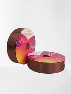 Cinderela Fitas Fita de Cetim Simples Face, 30 mm, Marrom, Rolo de 50 Metros