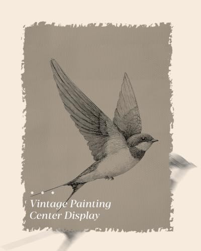 Image of Gold Framed Vintage Wall Art, Sketch Wall Decor- Sand Martin -12 x 16 IN