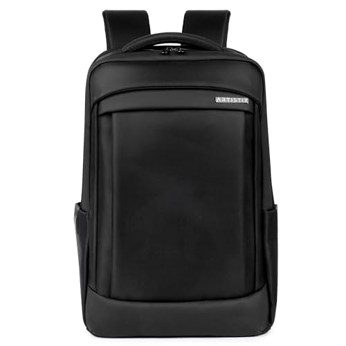Image of Artistix TechEssence Premium Business Backpack 28 L Office Travel Laptop Bag with 15.6 Inch Laptop Compartment Multiple Pockets Comfortable and Padded Backpack, Black