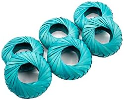 Napkin Rings Rustic Hand Woven Set of Colorful Ring Holder Coastal Tropical Beachy Napping Rings for Thanksgiving Xmas Wedding Everyday Dinning Table Parties (6X, Turquoise)