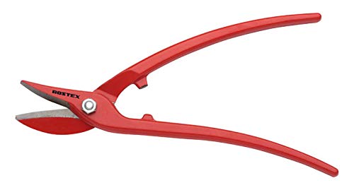 Ciseaux à tôle Rotex 2344 - Haute performance pour une utilisation professionnelle et un traitement en tôle en continu - Idéal pour les couvreurs, serruriers et les constructeurs en métal, rouge