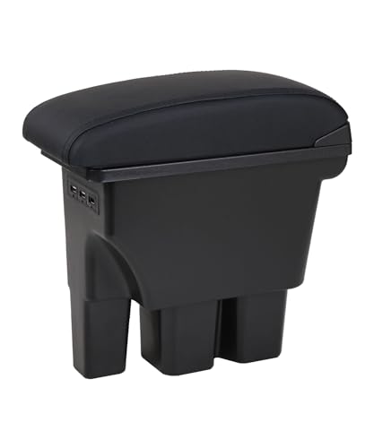 BTtime スズキ ジムニー アームレスト JB64W JB74W 専用 車用肘置き コンソールボックス ブラックレザー調 収納ボックス 小物入れ 純正ホルダー対応 USB充電 多機能 取付簡単 新型ジムニー用 （ブラックステッチ縫製）