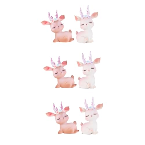 Décor de figurine de gâteau cerf Kombiuda ornement en résine marron pour anniversaire