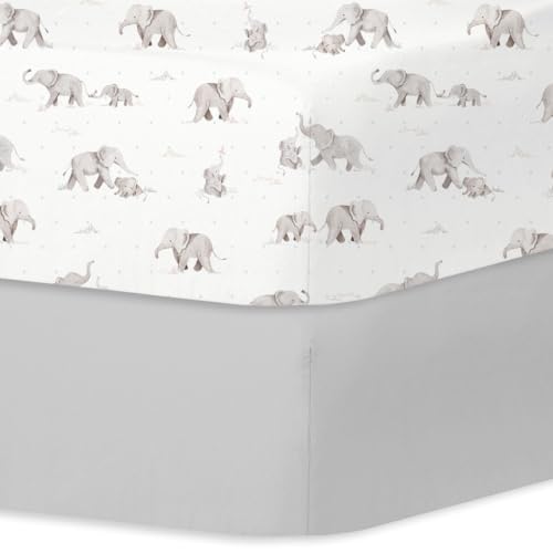 Image of Little Grape Land Crib Sheets for Boys and Girls, 2pk Baby Crib Fitted Sheet for Standard Size Crib and Toddler Mattress, Super Soft Baby Sheet
