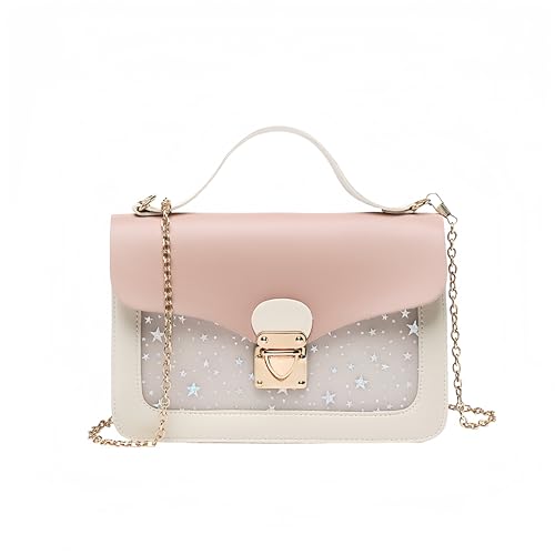 Shoulder Bag,PU Leather Fashion Princess Crossbody Bag,Chain Detachable Three-Layer Interlayer Bag