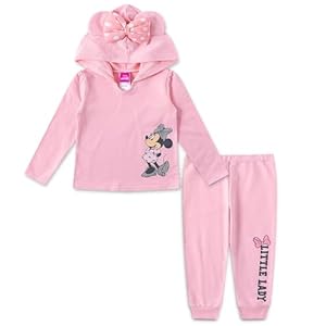 Disney Minnie Mouse Baby Girls Hoodie and Pants Set for Infant and Toddler Kids
