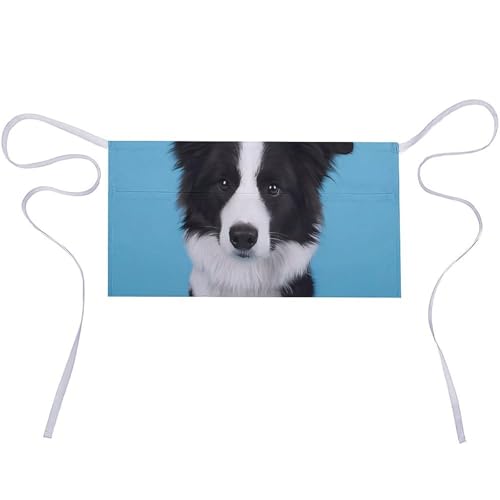 Tablier court Border Collie en tissu Oxford anti-taches pour garder vos habits propres