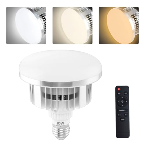 EMART 1Pack 85W Photography Light Bulb with Remote Control, 3000-6500K Dimmable Color Temperature LED Bulbs in E26/E27 Socket for Umbrella/Softbox Lighting Kit, Photo Video Studio, Portrait Shooting