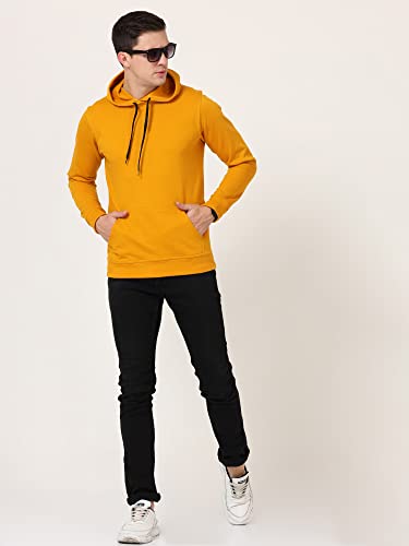 Image of Ideation Men's Cotton Hooded Neck Solid Full Sleeve Hoodies with Kangaroo Pocket