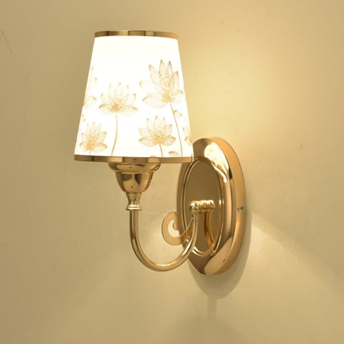 Lámpara de pared LED para mesita de noche Elegante lámpara de pared de metal de luz cálida con interruptor de control Dormitorio Sala de estar