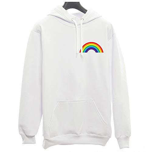 Blusa Moletom Canguru C/Capuz Arco-íris Unissex (G, CINZA)