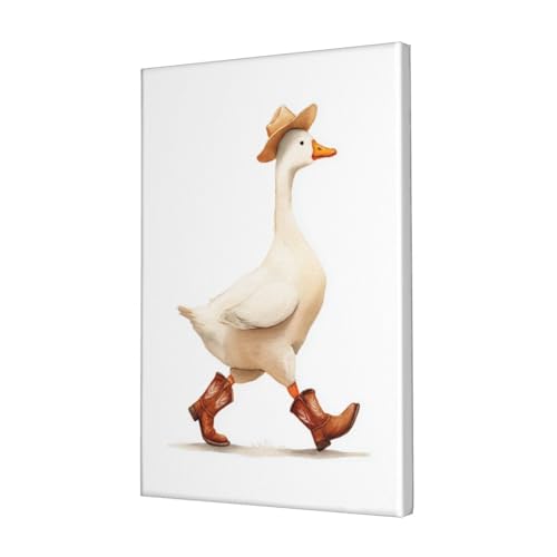 Lienzo de ganso de vaquero de 30 x 45 cm enmarcado para decoración de pared