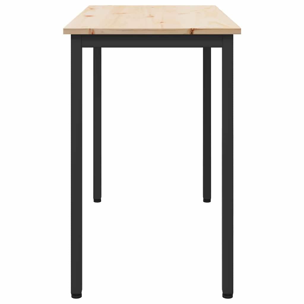 vidaXL Tavolo Naturale 100 x 50 x 77 cm Legno ingegnerizzato e Acciaio, Tavolo Rettangolare Moderno Regolabile, Tavolo da Lavoro Resistente, Design salvaspazio, Superficie scrivania contemporanea