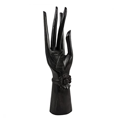 Gran mano de Buda/expositor Joyero de madera tono negra H40 cm