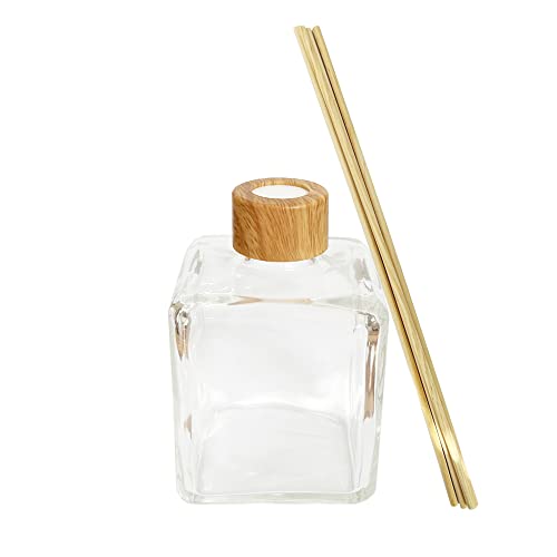 Aromatizador Vidro Cube 250ml C/Tampa Madeira (1 Peça)