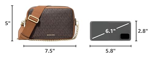 Image of Michael Kors Bryant Medium Double Zip Chain Camera Crossbody Bag