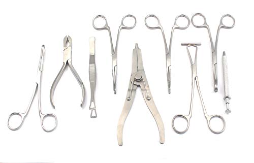 OdontoMed2011 9 Body Piercing Instruments kit Tools Penington Forceps,DS-740 ODM