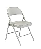 Commercialine Vinyl Padded Steel Folding Chair, Grey (Pack of 4)