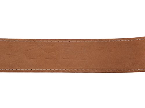 El Presidente Mens Cognac Cowboy Belt Crocodile Tail Print Leather Belt Silver Buckle4