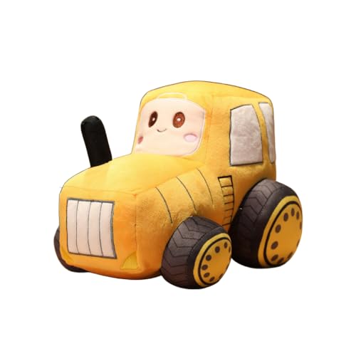 Image of Car Plush Toy Soft Stuffed Car Plush Pillow Toy CuteTractor Cartoon Throw Pillow Plushie Gifts for Kids Birthday Christmas Party (Tractor Yellow)
