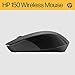 HP 150 Wireless Mouse, 1600 DPI Optical Mouse Sensor, 2.4GHz Wireless USB Receiver Included, Ambidextrous Design, 3 Buttons, Scroll Wheel, Up to 10 Month Battery, Black