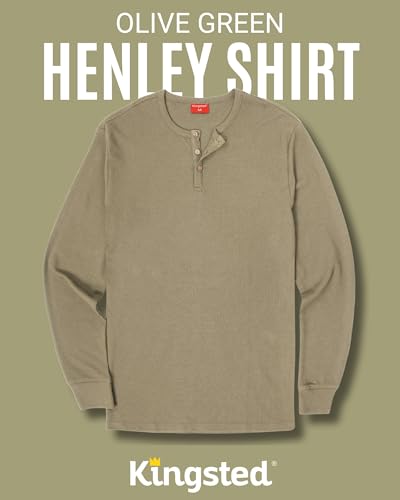 Kingsted Henley Shirts for Men - Royally Comfortable Long Sleeve Henley - Super Soft Waffle Henley Fabric - Classic Fit2