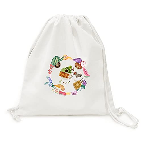 Sac en tissu pliable à sangle légumes et fruits saveurs de Singapour