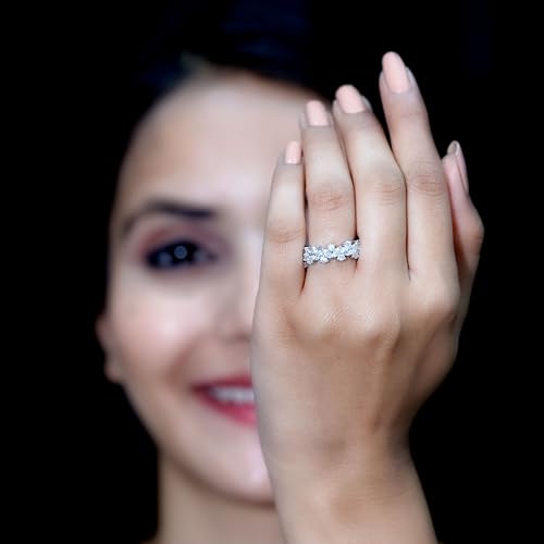 Certified Moissanite Eternity Band for Women, D-Vs1 Quality, Moissanite Wedding Anniversary Ring - With Jewelry Box3