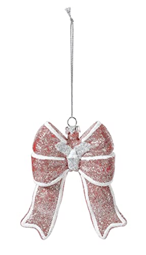 Inge-glas Christbaumschmuck Schleife 12cm Kunststoff bruchsicher Weihnachtskugeln Weihnachtsbaum rosa