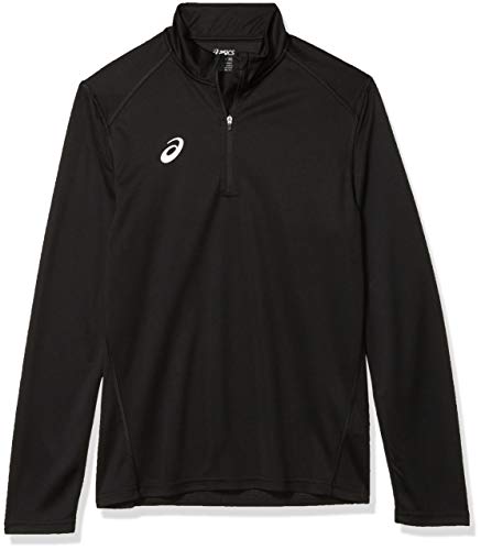 ASICS Circuit 2 1/4 Zip, Team Black, Large