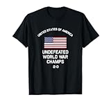 Mostra al mondo quale paese è imbattuto con questa maglietta USA Undefeated World War Champs. Perfetto per il 4 luglio o qualsiasi giorno in cui vuoi mostrare il tuo orgoglio bandiera degli Stati Uniti d'America!